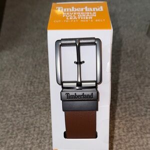 Timberland Brown Leather Belt with Silver Buckle